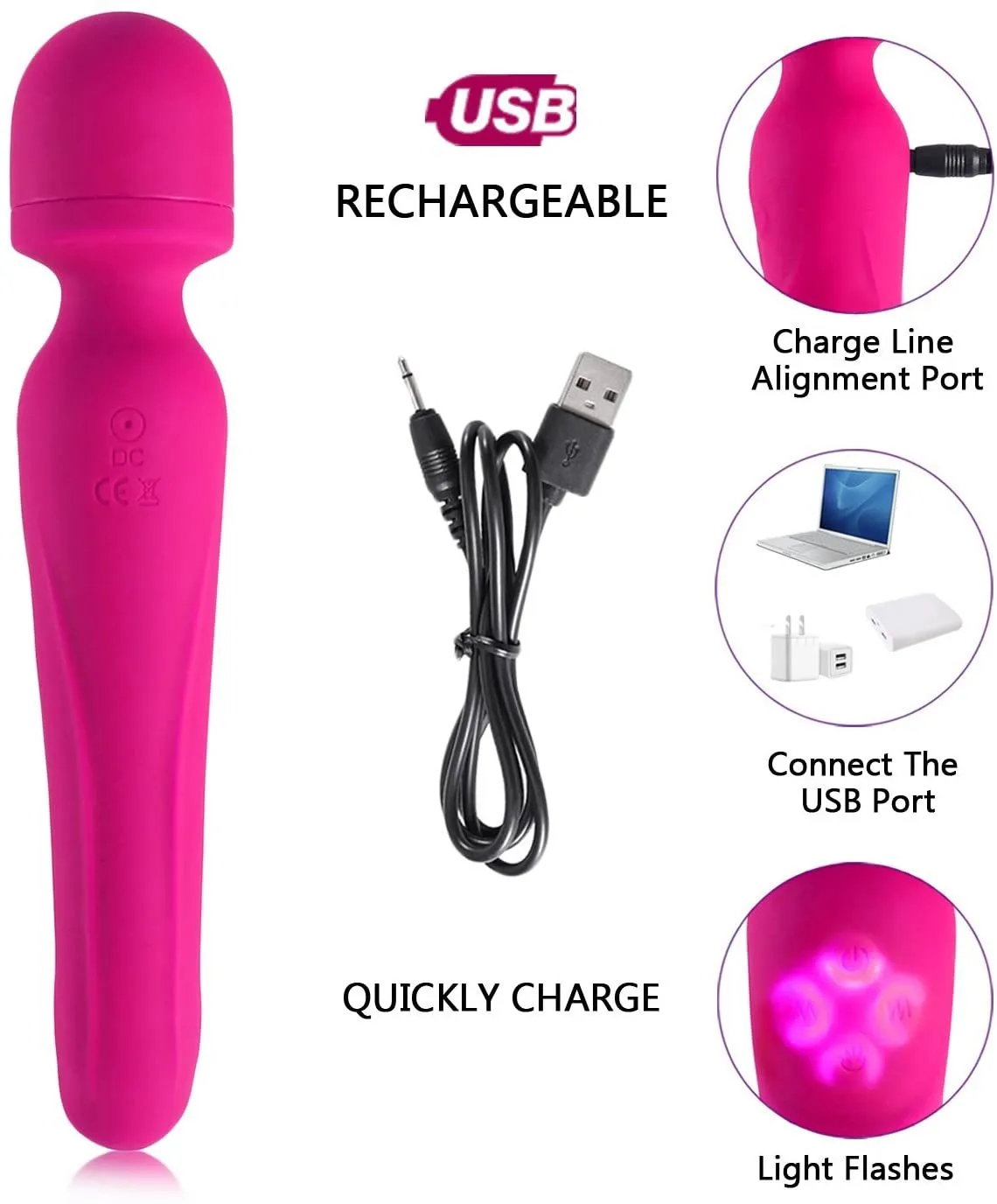 water based or silicone lubricants S-HANDE Luna S049 Magic Wand Massager – honeysx main image 0