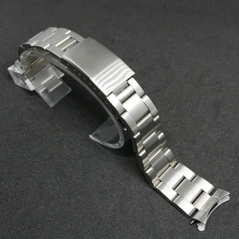 Cinturini per orologi Bracciale a fascia Oyster spazzolato in acciaio inossidabile spazzolato argento da 19 mm 20 mm per uomo