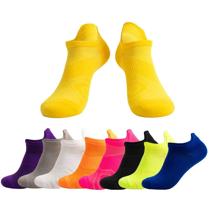 Chaussettes pour hommes Sport athlétique Cheville Bateau Nylon Basket-ball extérieur Vélo Course Respirant Antidérapant 9 Couleurs No Show