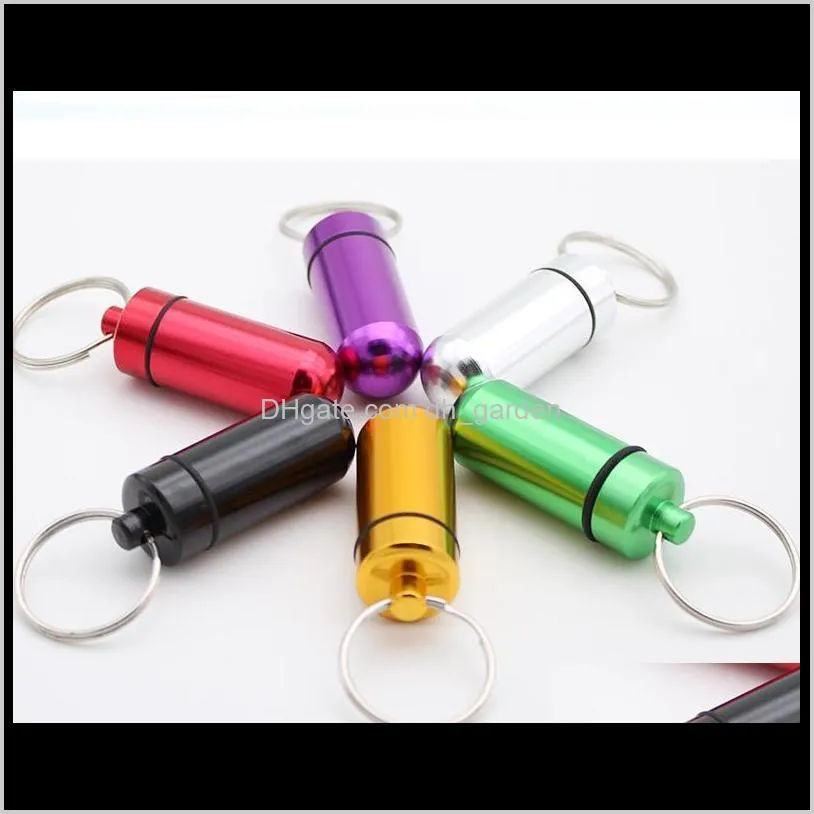 travel aluminum alloy waterproof pill box case keyring key chain storage organizer bottle holder container keychain sn2280