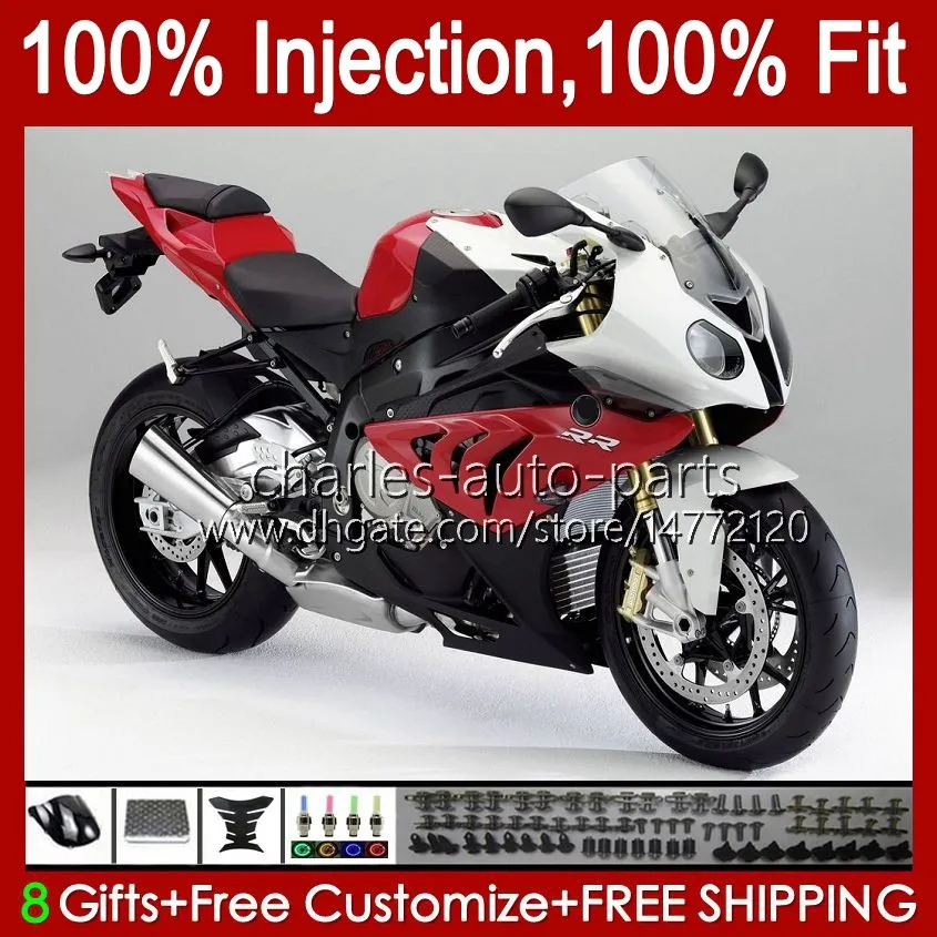 Glossy red Injection Mold Fairings For BMW S-1000RR S 1000RR 1000 RR S1000-RR 09-14 19No.1 S1000RR 09 10 11 12 13 14 S1000 RR 2009 2010 2011 2012 2013 2014 OEM Bodys Kit