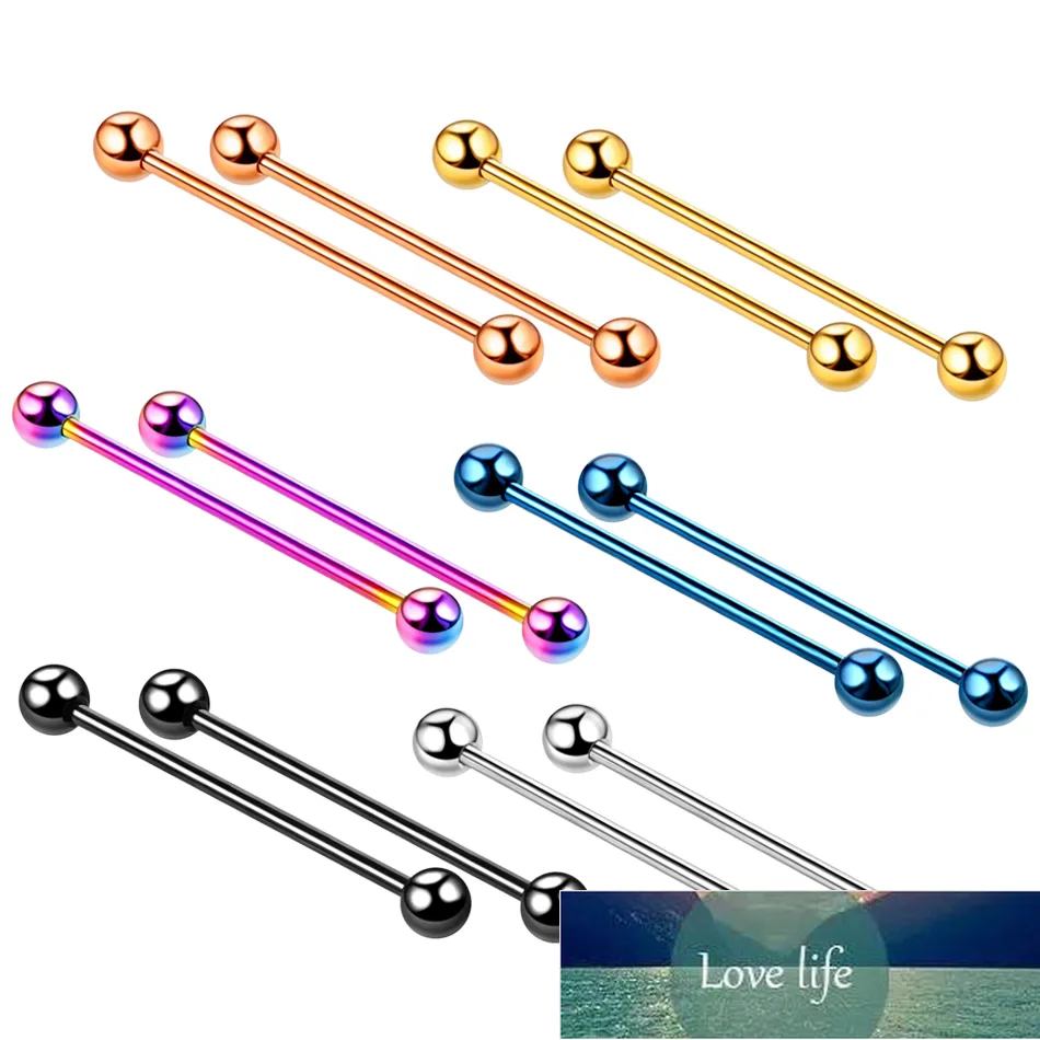 10 шт. / Лот Хирургическая сталь длинные промышленные штанги кольца ухо хрящный хрядный хрядный пирсинг бар сосковка ушной пирсинг корпус ювелирные изделия цена цена экспертов