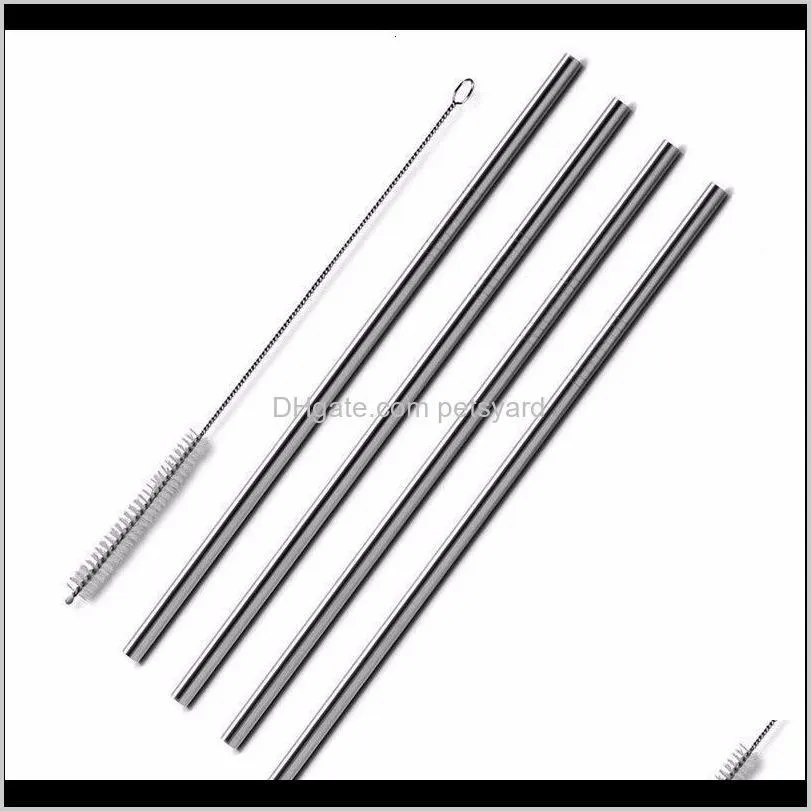 stainless steel straw reusable straws metal drinking straw bar drinks party wine accessories straight&ampbent style dh0118 122 j2