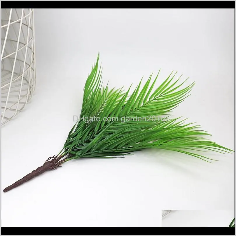 artificial palm tree green leaf plants plastic potted bonsai leaves garden home wedding table ornaments decoration