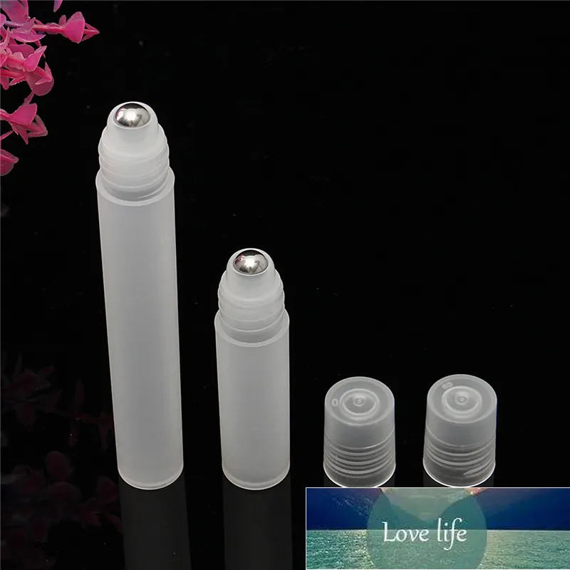 20pcs 5 ml / 10 ml en plastique givré huile essentielle bouteille de parfum boule à roulettes flacons épais rouler sur des conteneurs cosmétiques de voyage durables prix usine conception experte qualité