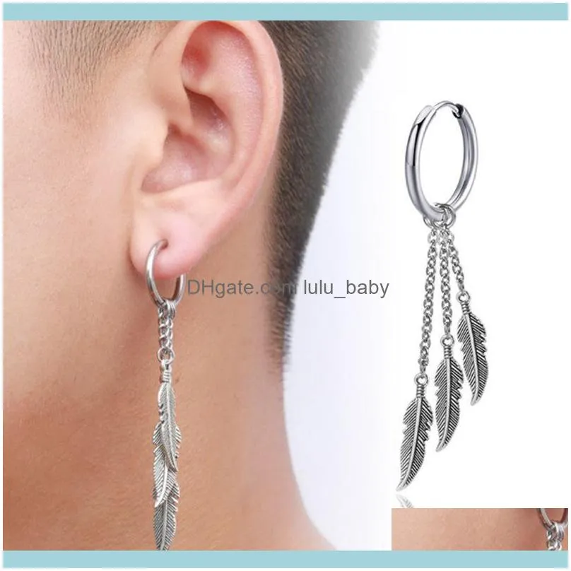 Dangle Jewelrydangle & Chandelier Retro Fringed Chain Earrings Men Women Ear Buckle Leaf Pendant Earring Jewelry Drop Delivery 2021 Bu9G3
