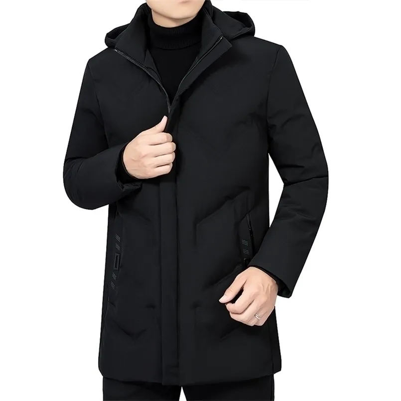 Veste d'hiver hommes à capuche parkas manteau chaud épaissir vêtement d'extérieur à glissière marque rembourré 211014