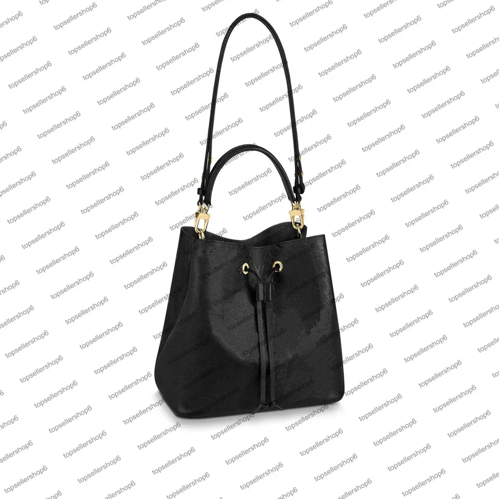 M45256 M45306 NeONOe MM bolsa balde feminina genuína bolsa de couro de bezerro em relevo bolsa de mão bolsa tiracolo transversal