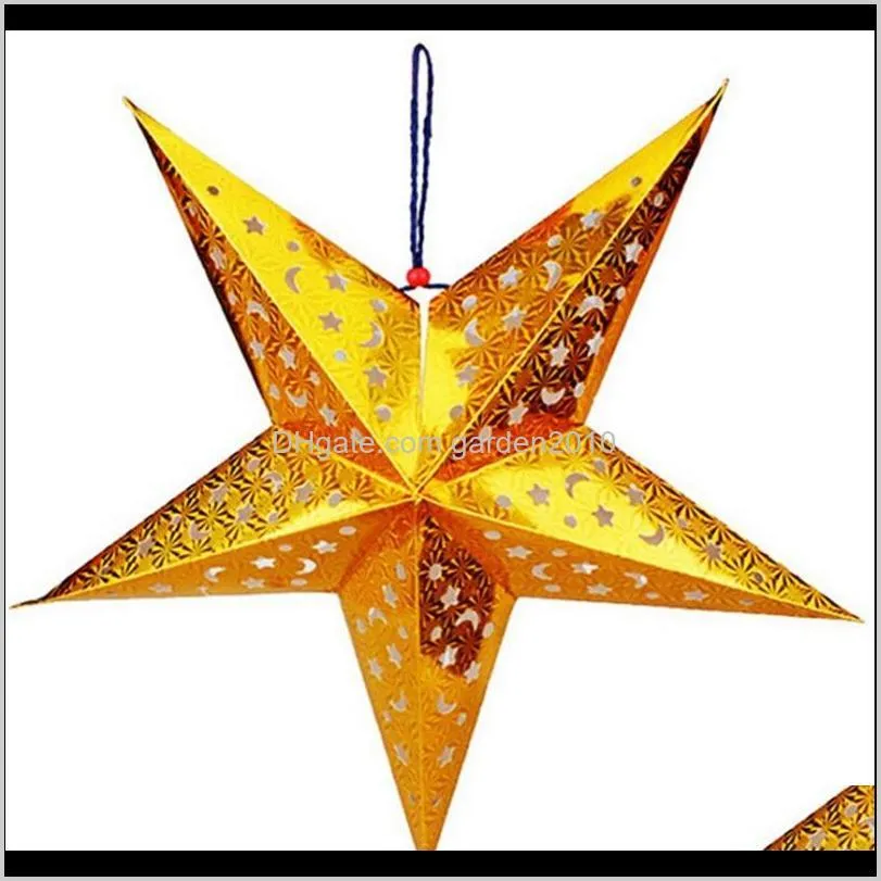 paper lamp lantern hanging five-pointed stars christmas lampshade light shade diy wedding festival party decoration