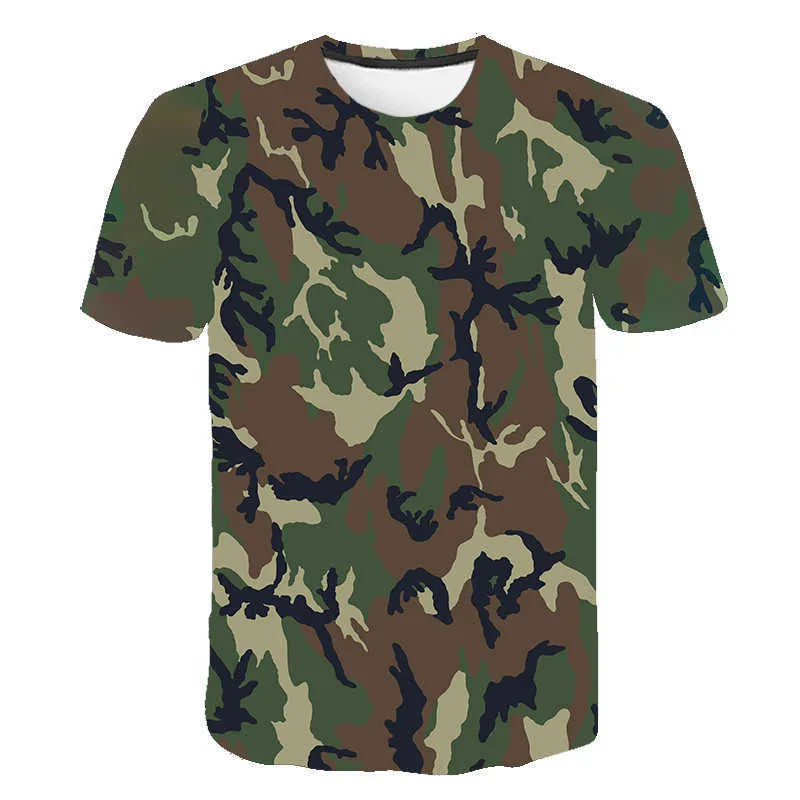 レッドグレーグリーンカモフラージ衣類3DプリントTシャツの男性と女性短袖Tシャツファッション通気性TシャツサイズS-6XL Y0809