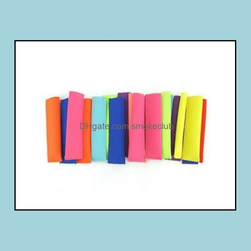 Popsicle Holders  Ice Sleeves Freezer  Holders 15x4.2cm for Kids Summer Kitchen Tools 10 color DHL Free