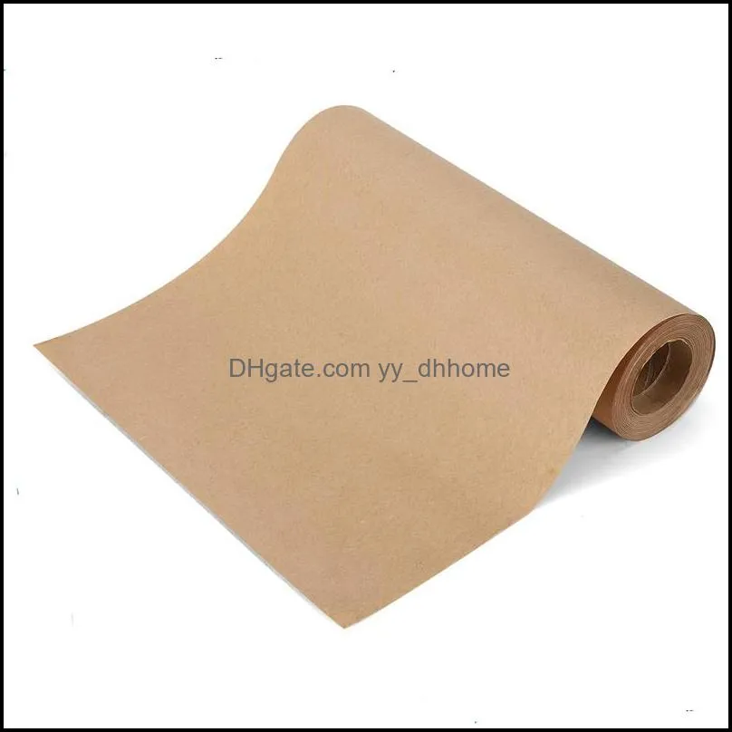 Verpakking Paper Packing Office School Business Industrial Brown Kraft Roll 12 inch x100 voet Natuurlijk recyclebaar voor ambachtelijke cadeau -wrap JK2102