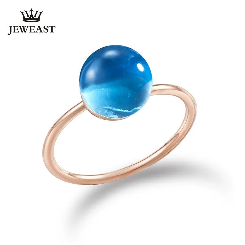 Cluster Rings ENZO Natural Topaz 18K Pure Gold 2021 Selling Top Ring Women Heart Shape For Ladies Woman Genuine Jewelry