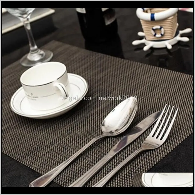 4 pcs/lot weave placemat fashion pvc dining table mat disc pads bowl pad coasters waterproof table cloth pad slip-resistant pad