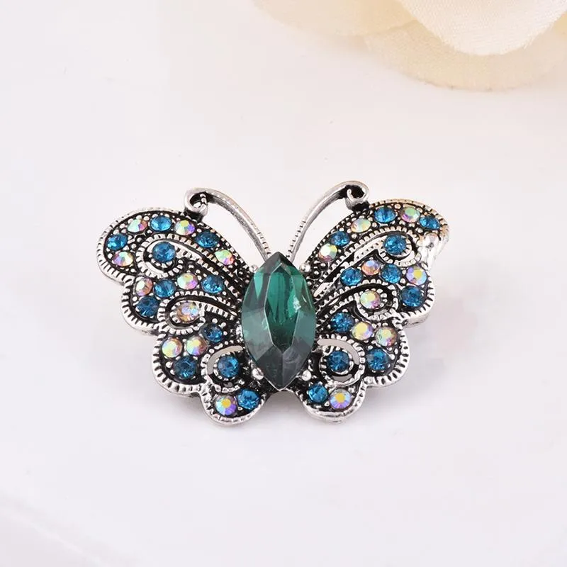 Szpilki, Broszki Kryształ Vintage Butterfly Broszka Dla Kobiet Duży Insect Pin Moda Dress Coat Akcesoria Biżuteria Broche