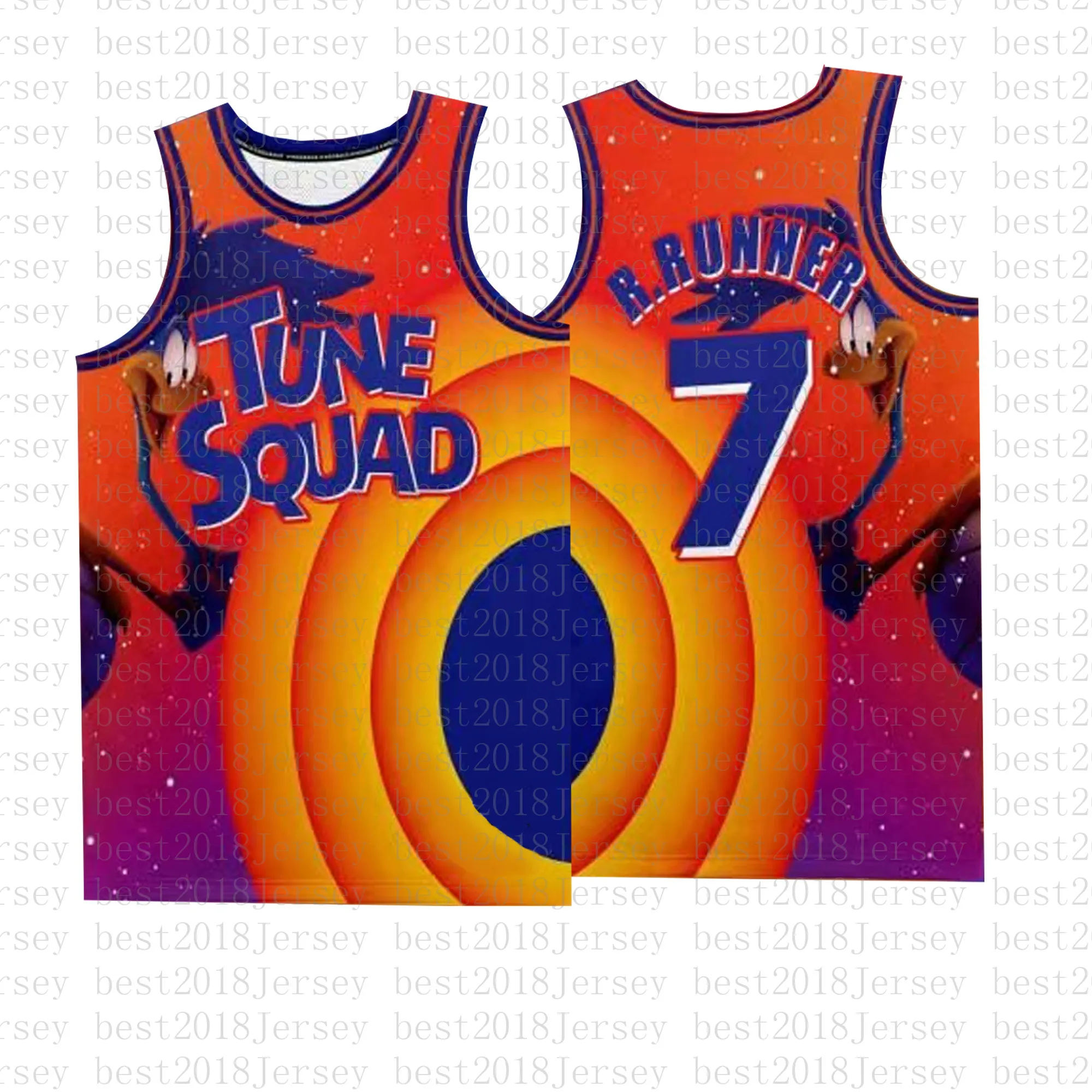 7 R.RUNNER NCAA 2021 Película Space Jam Tune Squad Baloncesto Jersey Azul Lebron 6 James 23 Michael ! Taz 1 Bichos 1/3 Piolín 10 Lola Multi