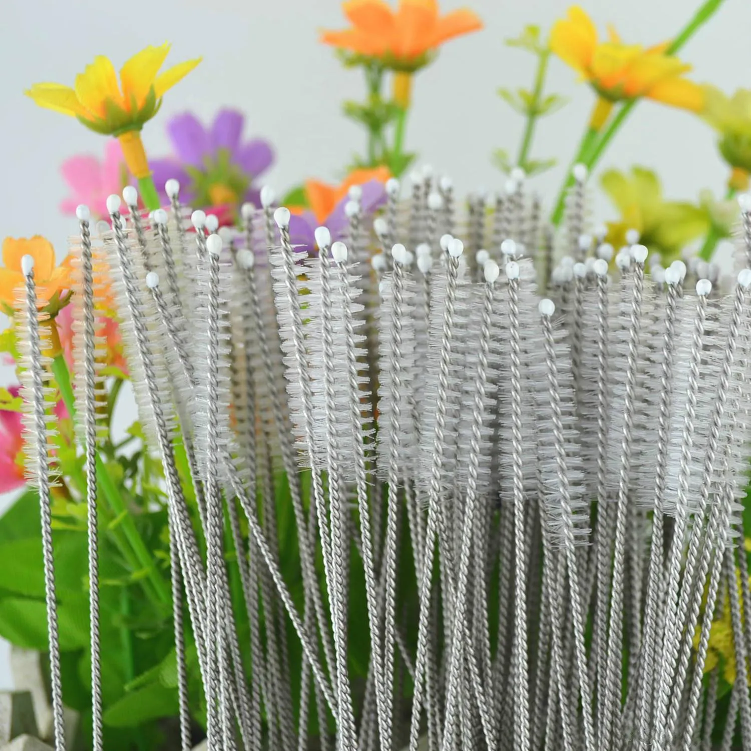 200*10MM High Quality Brushes Cleaning Nylon Straw Feeding bottle Cleaners Stainless Steel Drinking Pipe Cleaner RH1531