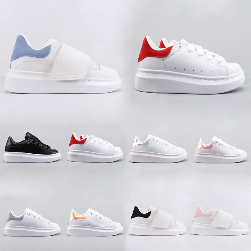 Kids Fashion Shoes White Red Black Dream Blue Single Strap outsized Sneaker Rubber Sole AMCQS Soft Calfskin Leather Lace-up Trainers Patchouli Sports footwear