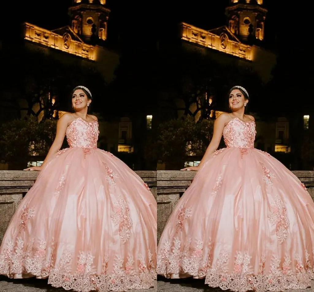 Blush Pink Strapless Ball Gown Quinceanera Dress,... From Lovemydress,  $79.99 | DHgate.Com