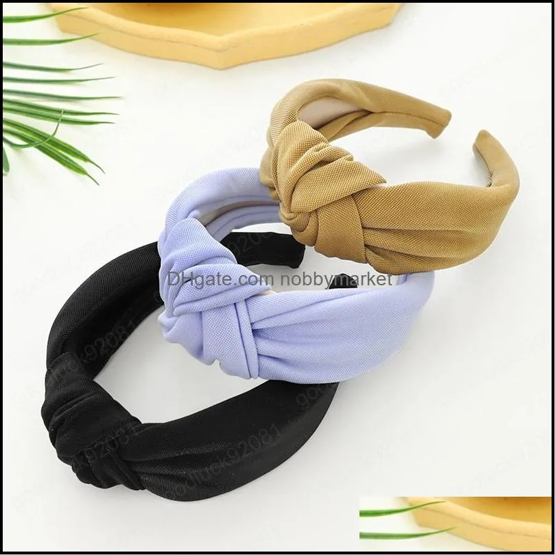 Candy Color Soft Fabric Big Knot Hairband Headband for Women Girls Hair Accessories
