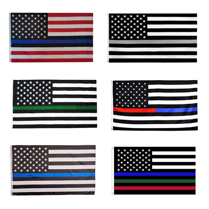 3x5ft zwart Amerikaans polyester geen kwart zal worden gegeven US USA Historical Protection Banner vlag dubbelzijdige binnen- buiten 6 kleuren 0426