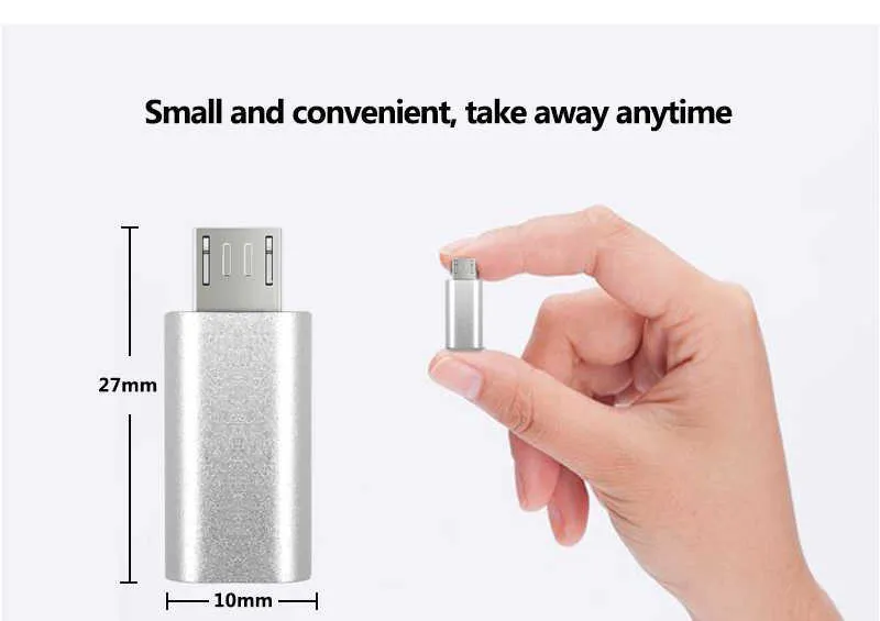 Mini Type-C Female to Micro USB Mobile Phone Adapters Converters with Realize Multi-functional Data transmission