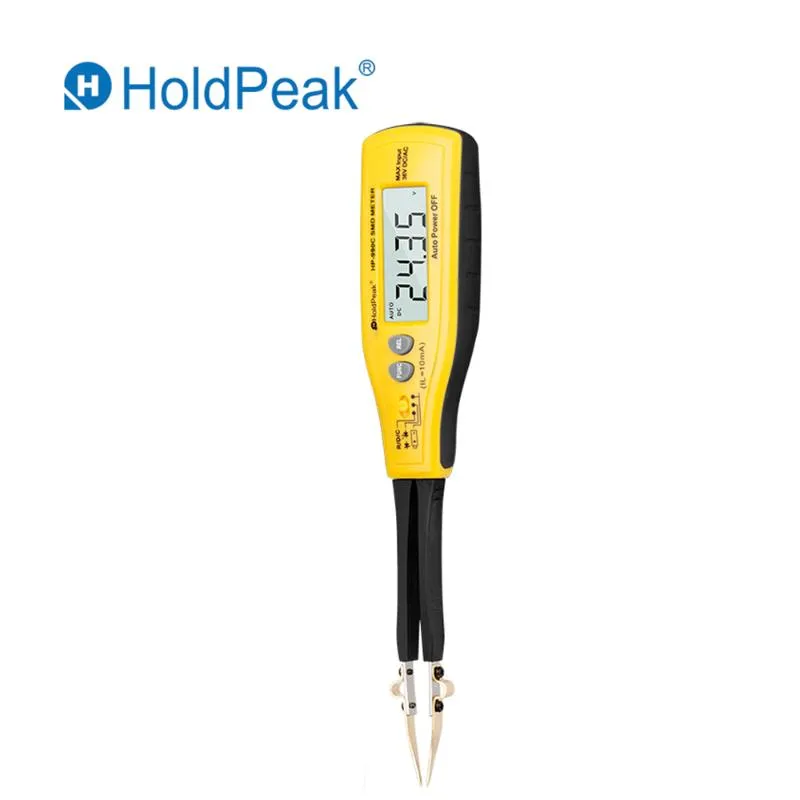 Multimetrar HP-990C Digital kapacitansmätare SMD Tester Resistance Diode/Batteritest med bärbox Power Battery