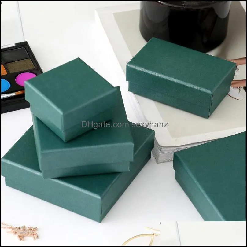 Jewelry Pouches, Bags Packaging & Display Wholesale 500Pcs/Lot Gift Box With Lid Cardboard Necklace Custom Logo Print Drop Delivery 2021 Vxk