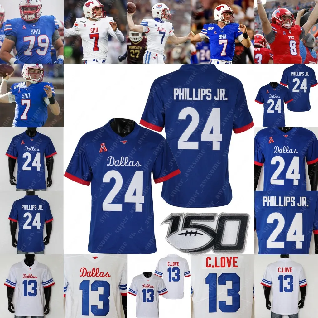SMU Mustangs Camiseta De Fútbol Tanner Mordecai Ulysses Bentley IV