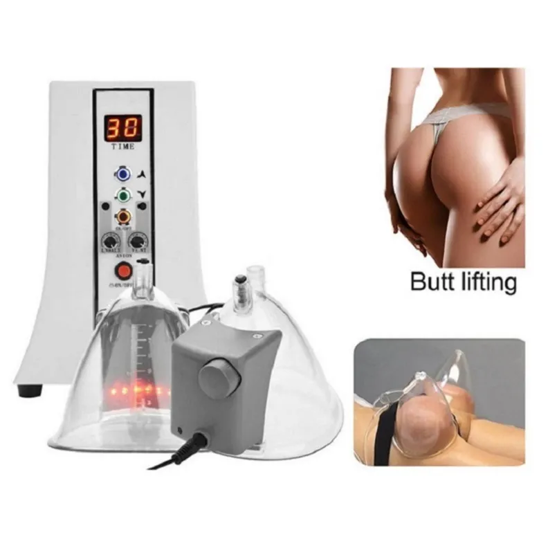 Lager i US Beauty Salong Vakuum Butt Lifting Machine Cups Lyft Bröst Sugande Buttocks Förstora terapi pumpar