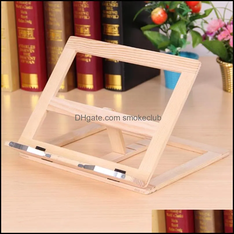 Adjustable Portable wood Book stand Holder wooden Bookstands Laptop Tablet Study Cook Recipe Books Stands Desk Drawer Organizers