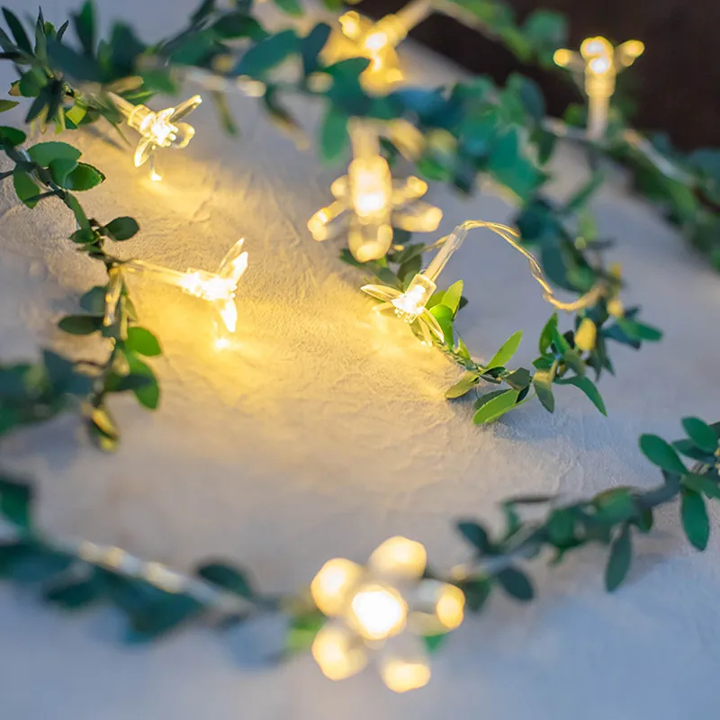 LED-Lichterkette, Kirschblüten-Zuckerrohr, USB-Batteriebox, Weihnachtsfeier, Innen- und Außendekoration, Laterne