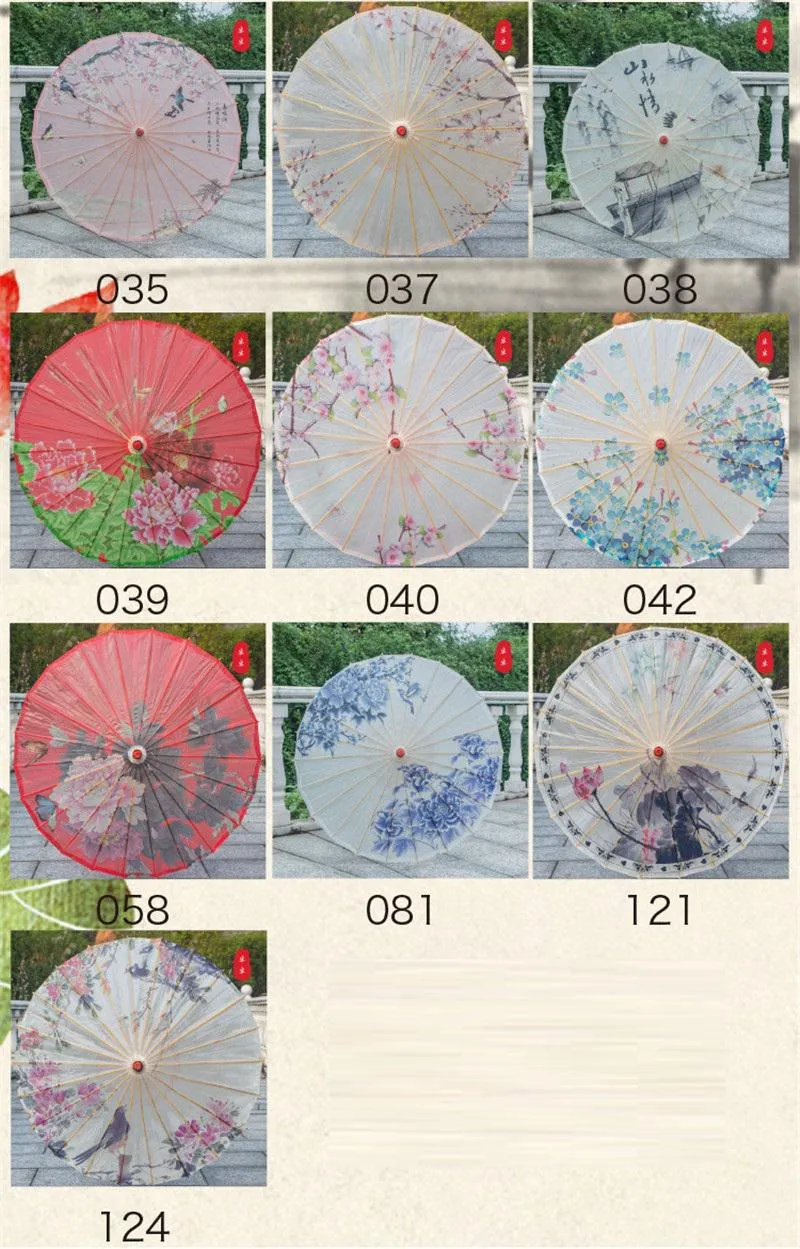 Rainproof Paper Umbrella Chinese Traditional Craft Oil Paper Umbrella Wooden Handle Wedding Umbrella Stage Performance Props