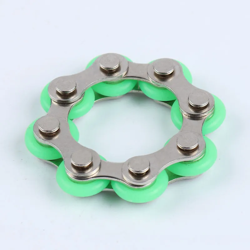 Fietsketting Speelgoed Sleutelhanger Fidget Spinner Gyro Hand Metalen Vinger Sleutelhanger Armband Speelgoed Verminder decompressie Angst Anti Stress voor kinderen DHL