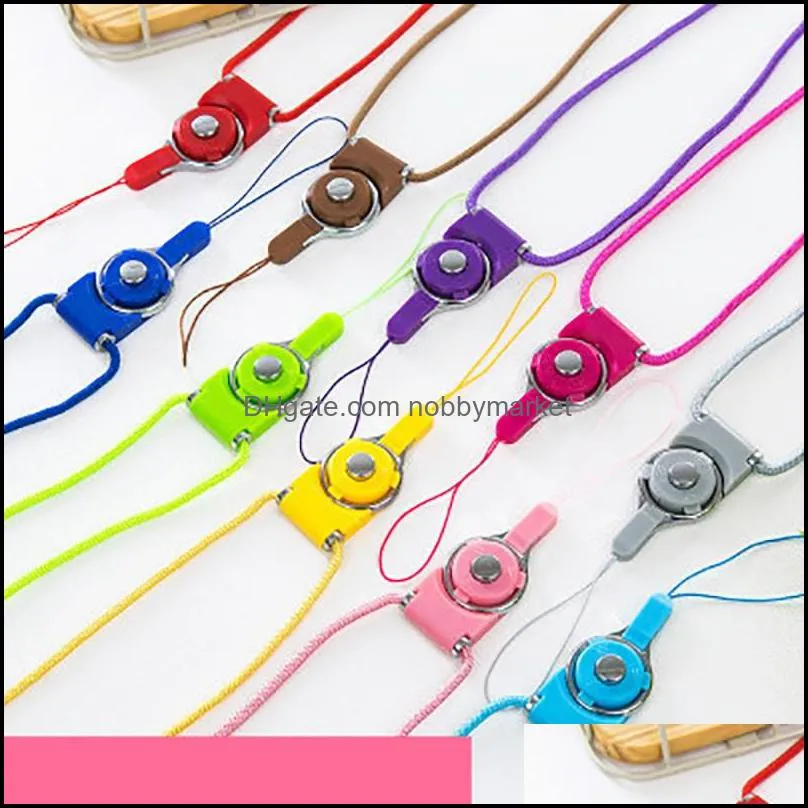 Detachable Cell Phone Strap Neck Lanyard Key Rings Braided Nylon Hang Rope for MobilePhone Badge Camera Mp3 USB ID Cards Mixed Color 946