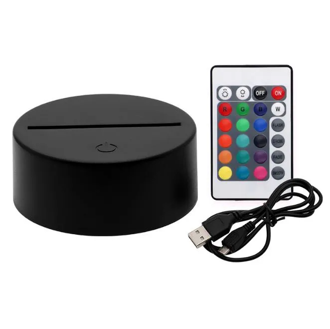 Veilleuse d'illusion 3D 3 en 1 RGB, Base de lampe LED, interrupteur tactile, Base de remplacement pour lampes de Table et de bureau 3D