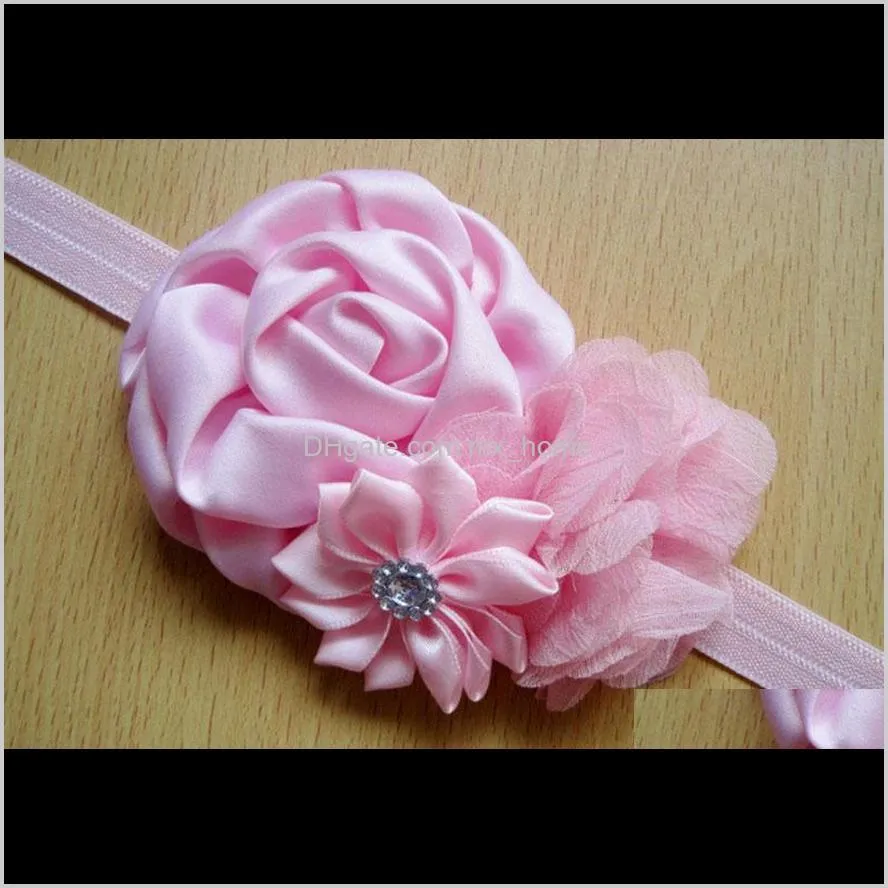 hot sale baby girls kids lovely roses pearls hair bands vintage flowers hair accessories pretty infant headbands