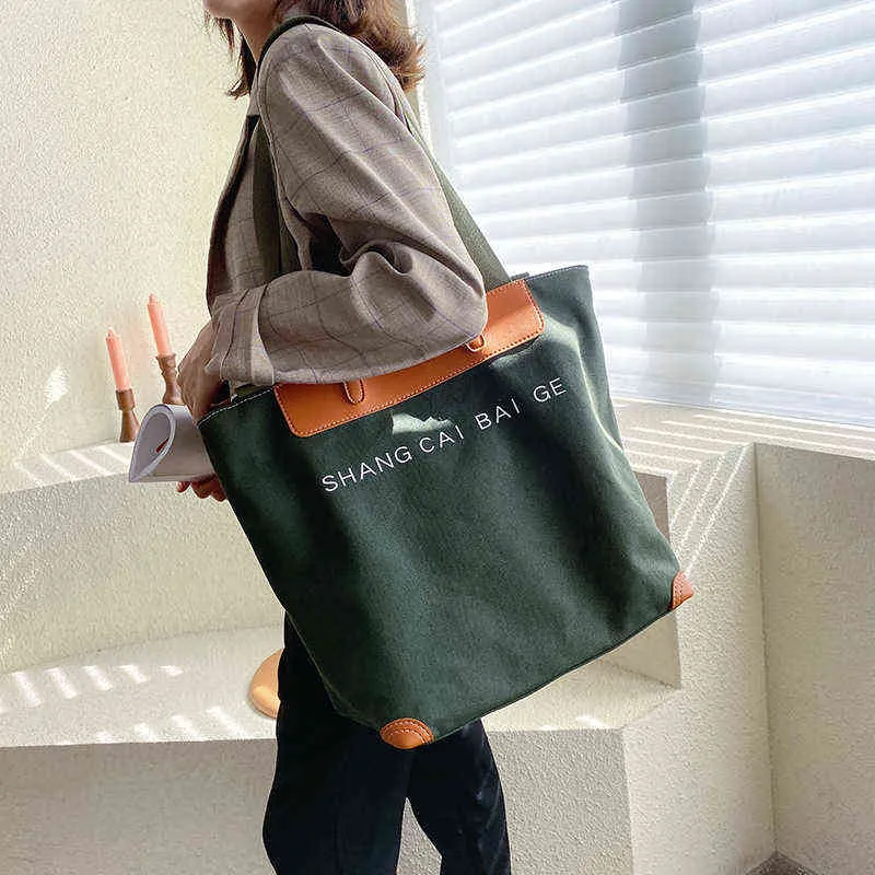 [Dunst] CANVAS LEATHER TOTE BAG ★大人気★ Canvas Shoulder Tote Bag - Elegance Meets Practicality
