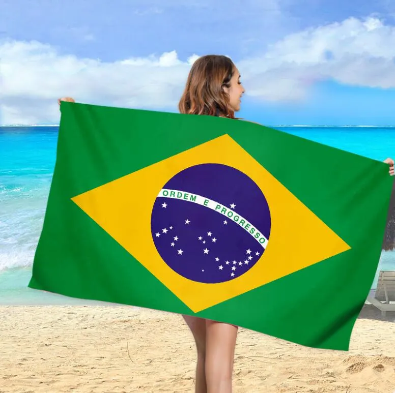 Hiszpania USA Flag Drukowane Mikrofibra Wanna Plażowa Ręcznik dla dorosłych 80 * 160 cm Miękka absorpcja wody Oddychająca Lato Surf Szata Koc CCF7413