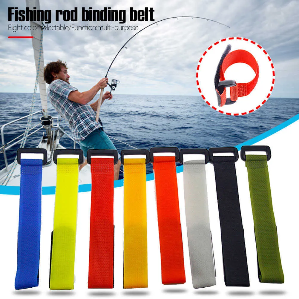 5PIECES / LOT REUSERBABLE FISHING ROWER TIE HOLDER STRAP SUSPENDERS FASTENER HOOK LOOP CABLE CLAK Slips Band Fiske Tillbehör