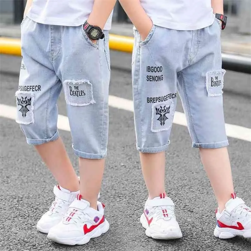 Enfants Vêtements Enfants Jeans Shorts D'été Casual Trou Mignon Cowboy Bébé Garçon Vêtements Bande Dessinée Garçons Denim Pantalon 4-12y 210723