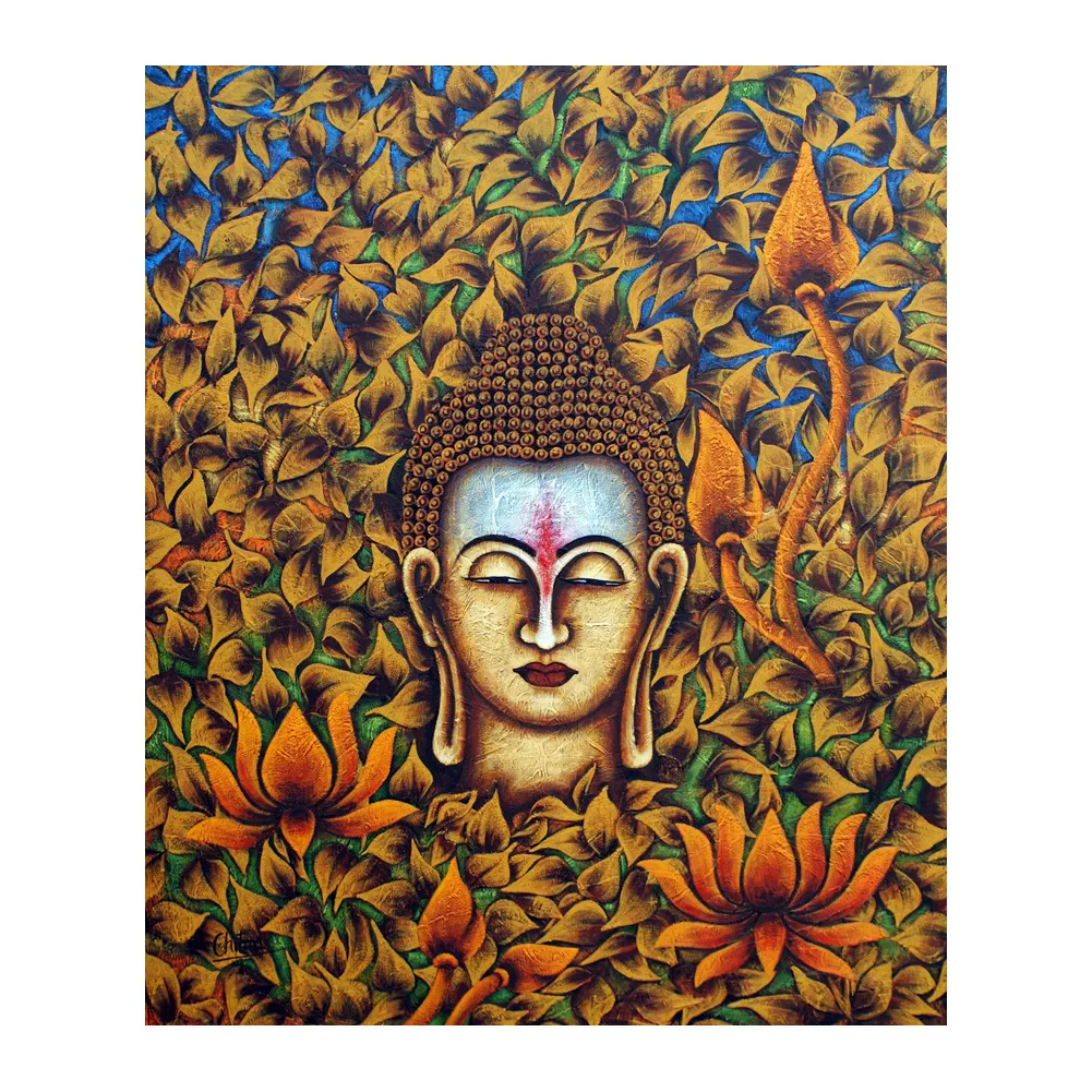 Ladda Buddha tapetmålning Poster Skriv ut heminredning inramad eller unframed fotopapermaterial
