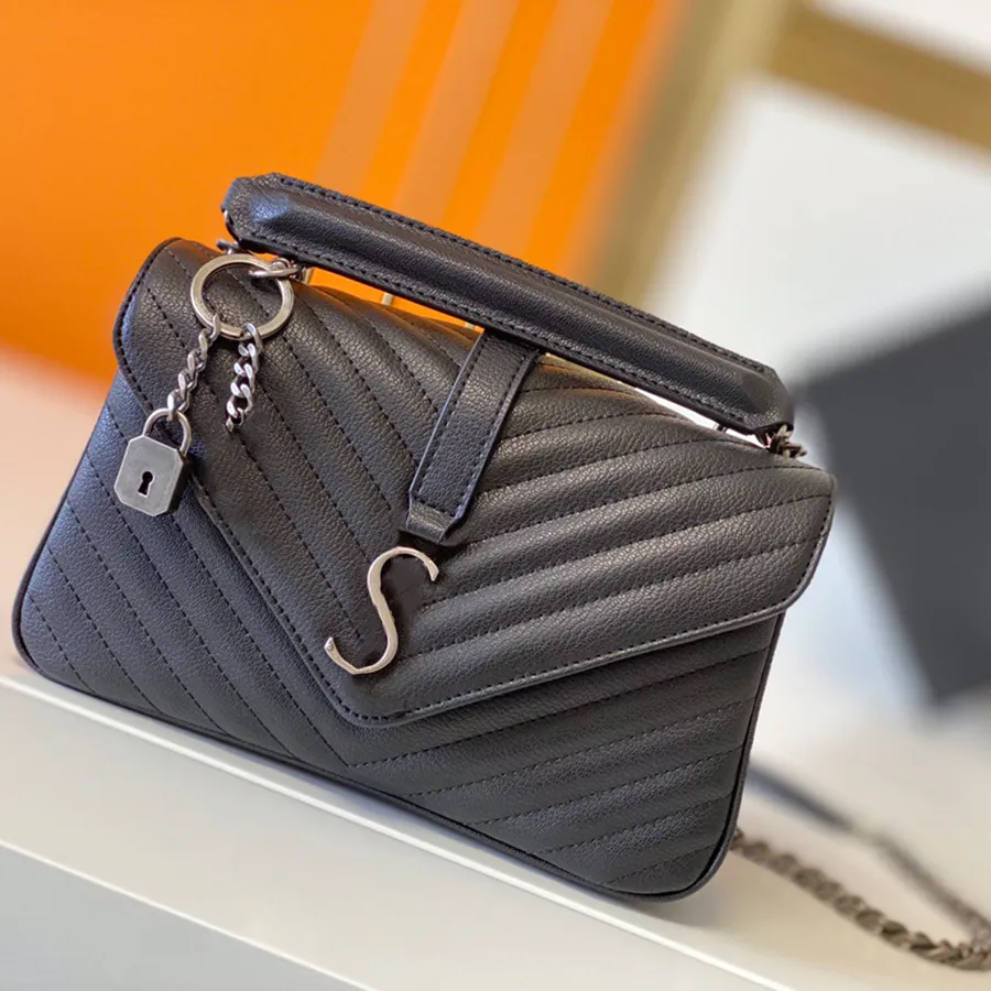 Top Qulity Women Bag Handtas vierkant vet Loulou keten Nieuw