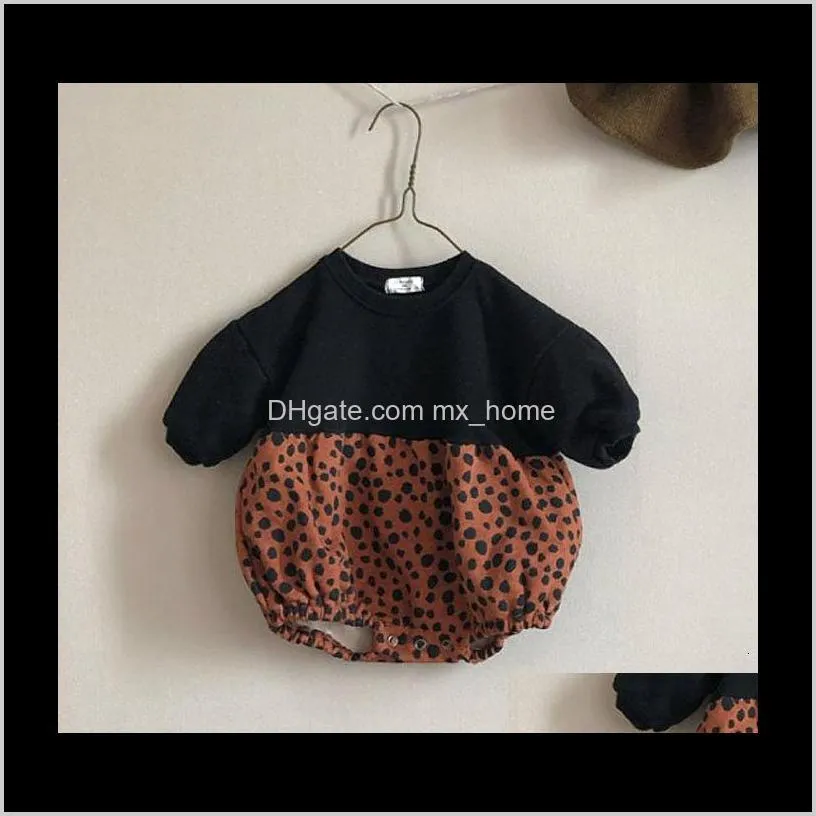 2021 winter bodysuits soft thicken newborn new girls clothing boys leopard jumpsuits baby girl clothes bebe body suit pfzf