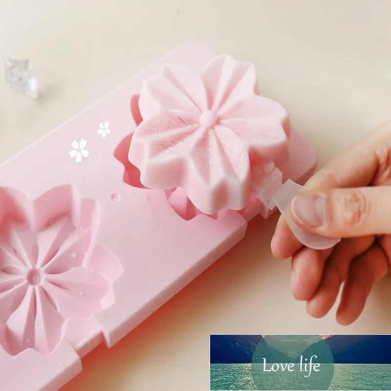 1pcs hemlagad popsicle Ice Cream Mold DIY Kylskåp Glass Box Sakura Shape Mold Popsicle Box
