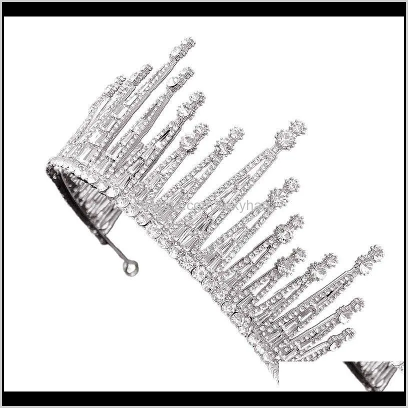 Clips Barrettes Bijoux Drop Livraison 2021 Forseven Accessoires de cheveux de mariage de mariée Diadèmes et couronnes en strass brillants Bandeau pour femmes