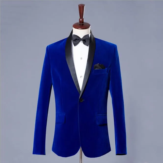Mens Royal Blue Velvet Suit Men Classic Velvet Blazer Formal Jacket Burgundy Royal Blue Wedding Groom Slim Fit Tuxedo Male Custom Casual From Qihengliu 63.17 DHgate.Com