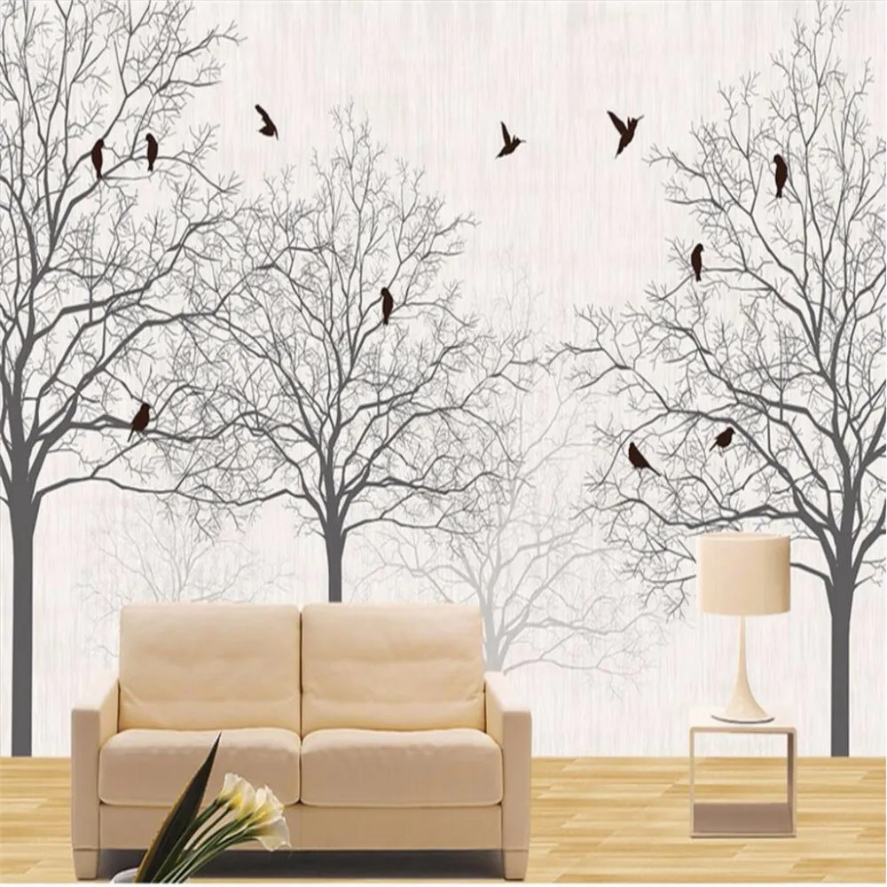 Papel de Parede Custom Wallpaper Large 3d Jungle Bird Living Room TV -achtergrond Modern eenvoudig behang Papel de Parede