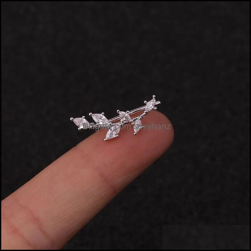 Other Body Jewelry 1Pc Mismatched Plant Ear Cartilage Helix Piercing Clers Flower Leaf Gecko Climbers Cler Earring Year Gift Drop Delivery 2