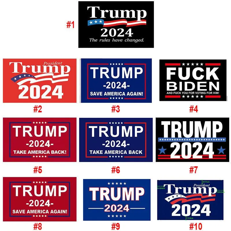 Trump 2024 Flaga 10 Stylów Donald Flagi Utrzymuj Amerykę Ponownie znów Poliester Decor Banner dla Prezydenta USA USA